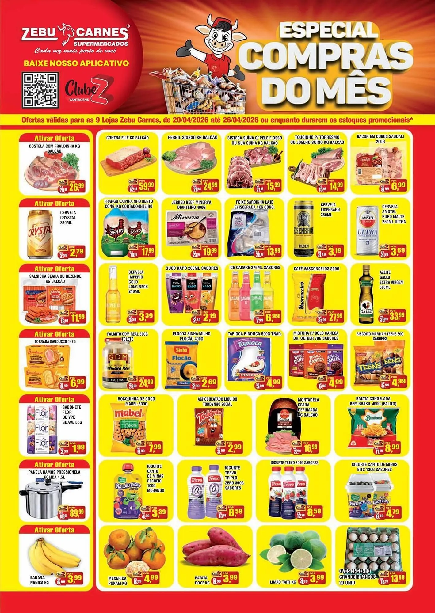 Encarte de Catálogo Zebu Carnes Supermercados 20 de abril até 26 de abril 2026 - Pagina 1