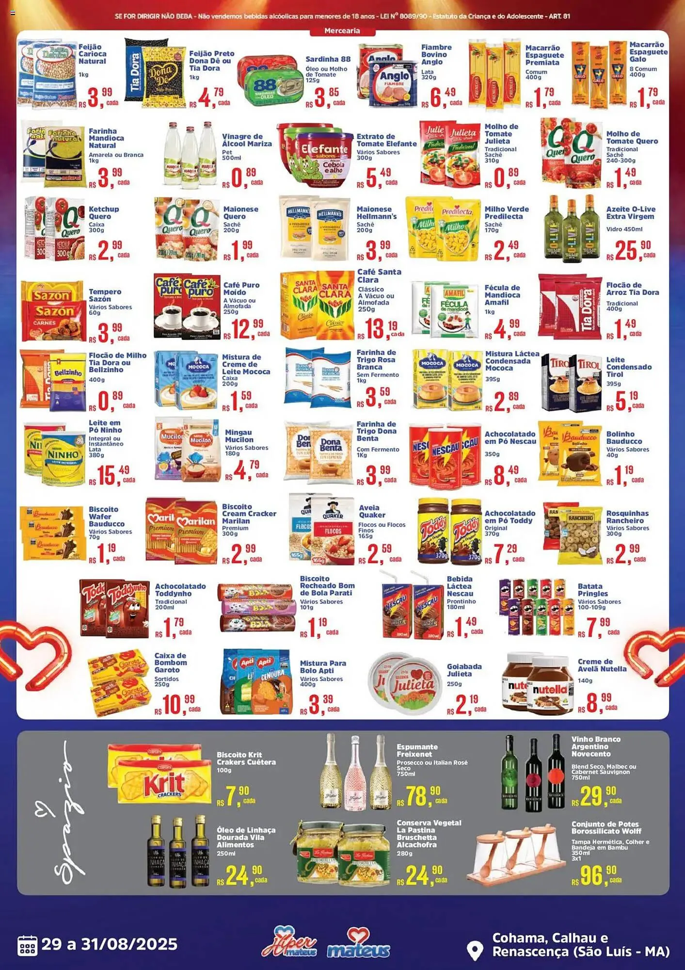 Encarte de Catálogo Supermercados Mateus 29 de agosto até 31 de agosto 2025 - Pagina 2