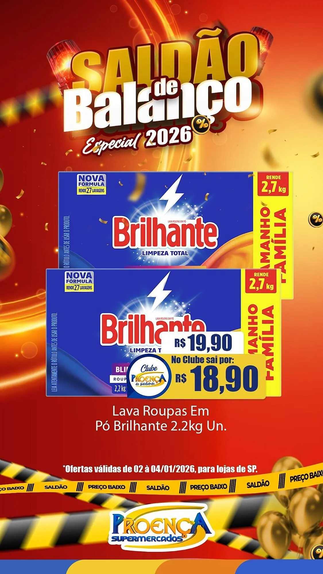 Encarte de Catálogo Proença Supermercados 2 de janeiro até 4 de janeiro 2026 - Pagina 1