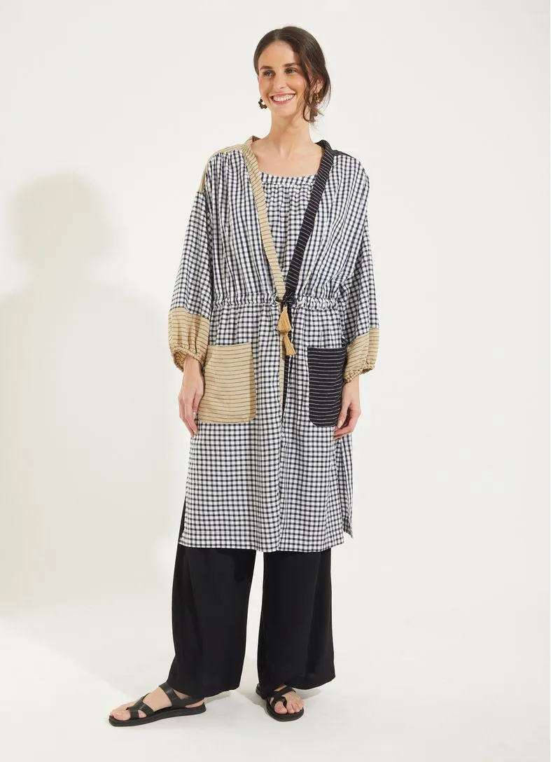 Kimono mix padrões bordado