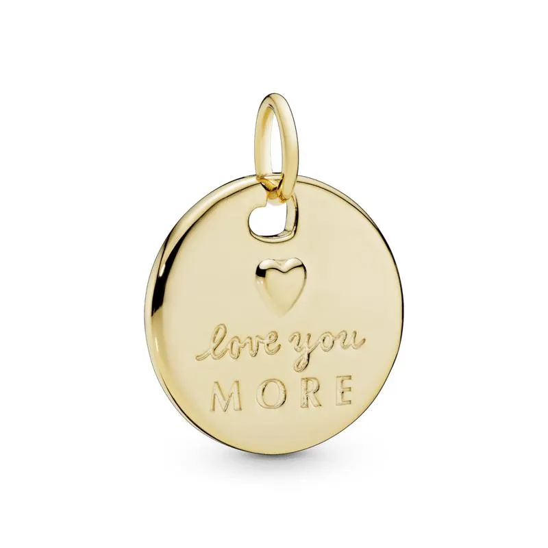 Charm Pendente Pandora Love You More em Ouro 14k (Te Amo Muito)