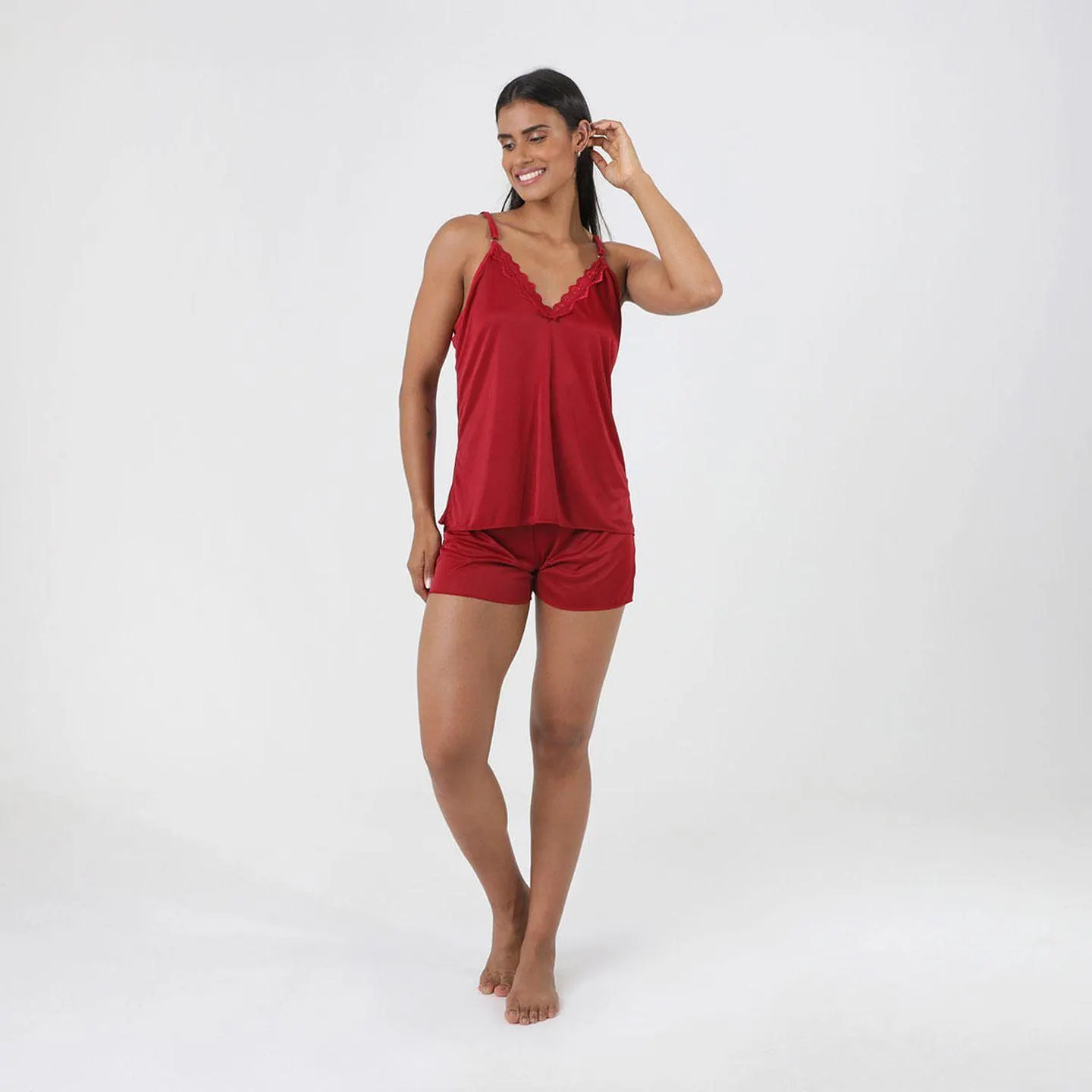 Short Doll Sem Manga Ella Vermelho