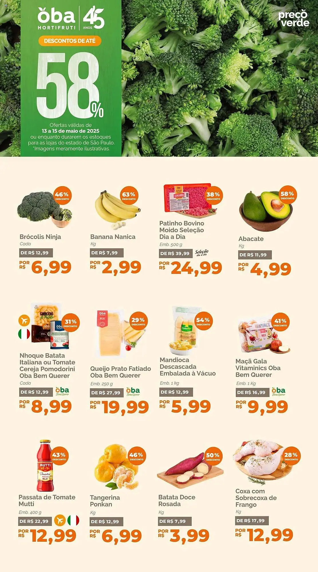 Encarte de Catálogo Oba Hortifruti 13 de maio até 16 de maio 2025 - Pagina 1