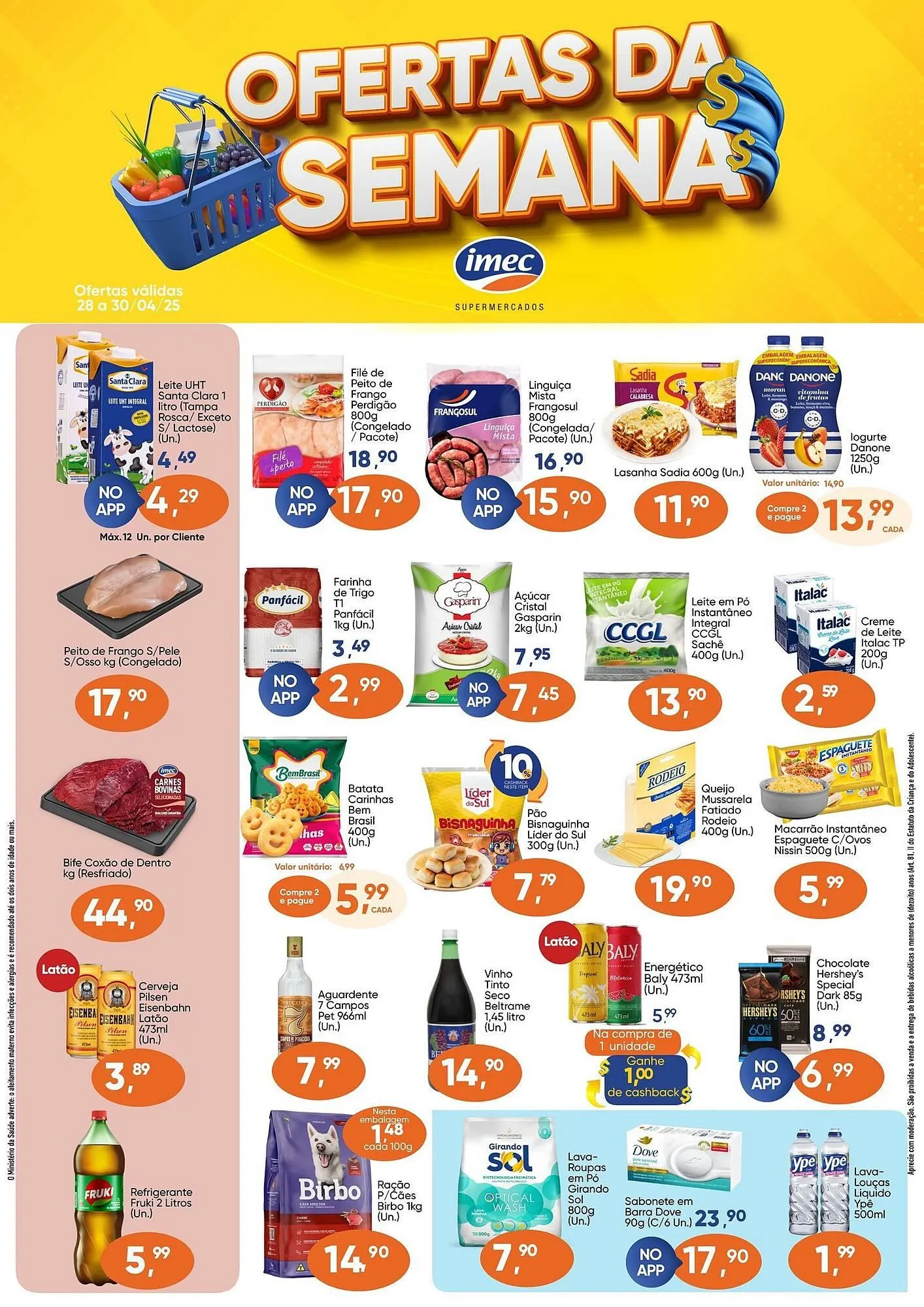 Encarte de Catálogo Imec Supermercados 28 de abril até 30 de abril 2025 - Pagina 1