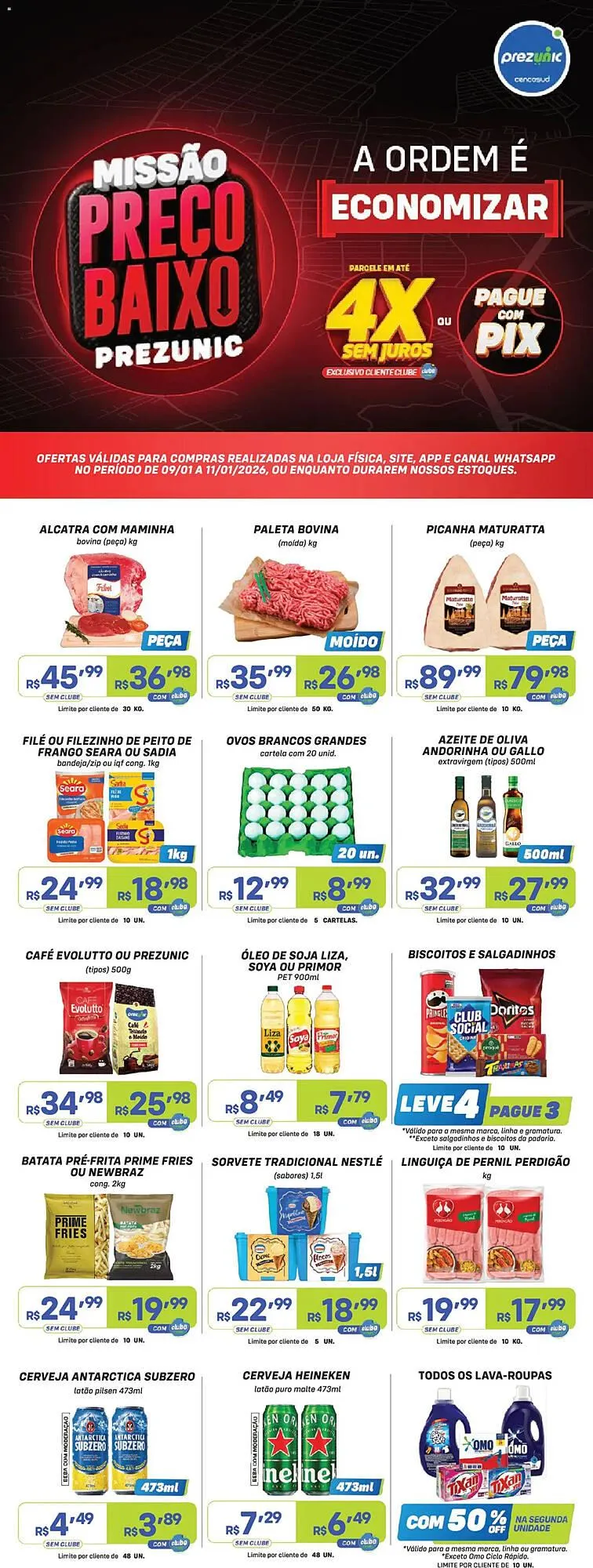 Encarte de Encarte Prezunic 9 de janeiro até 11 de janeiro 2026 - Pagina 1