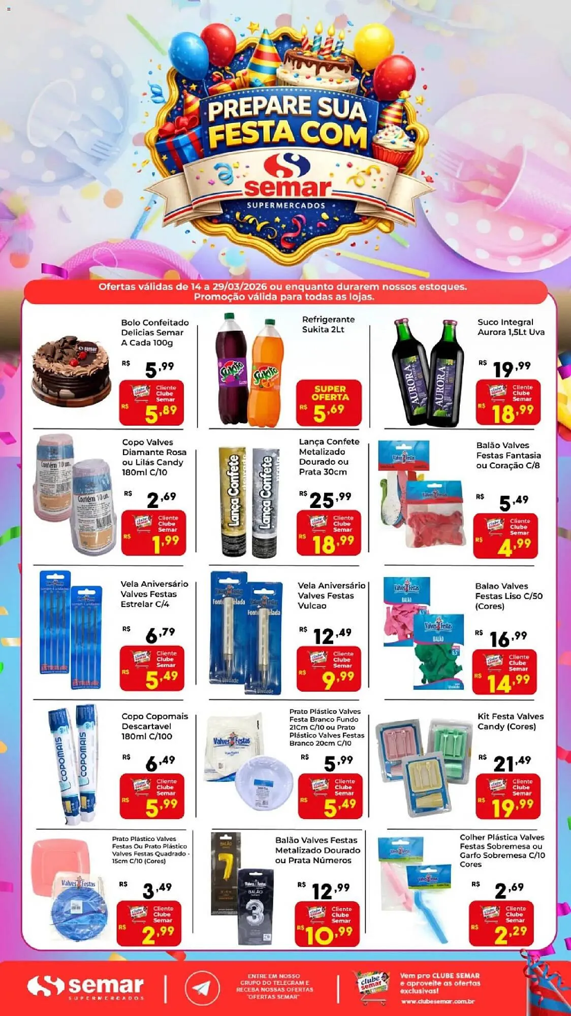 Encarte de Folheto Semar Supermercado 14 de março até 29 de março 2026 - Pagina 1