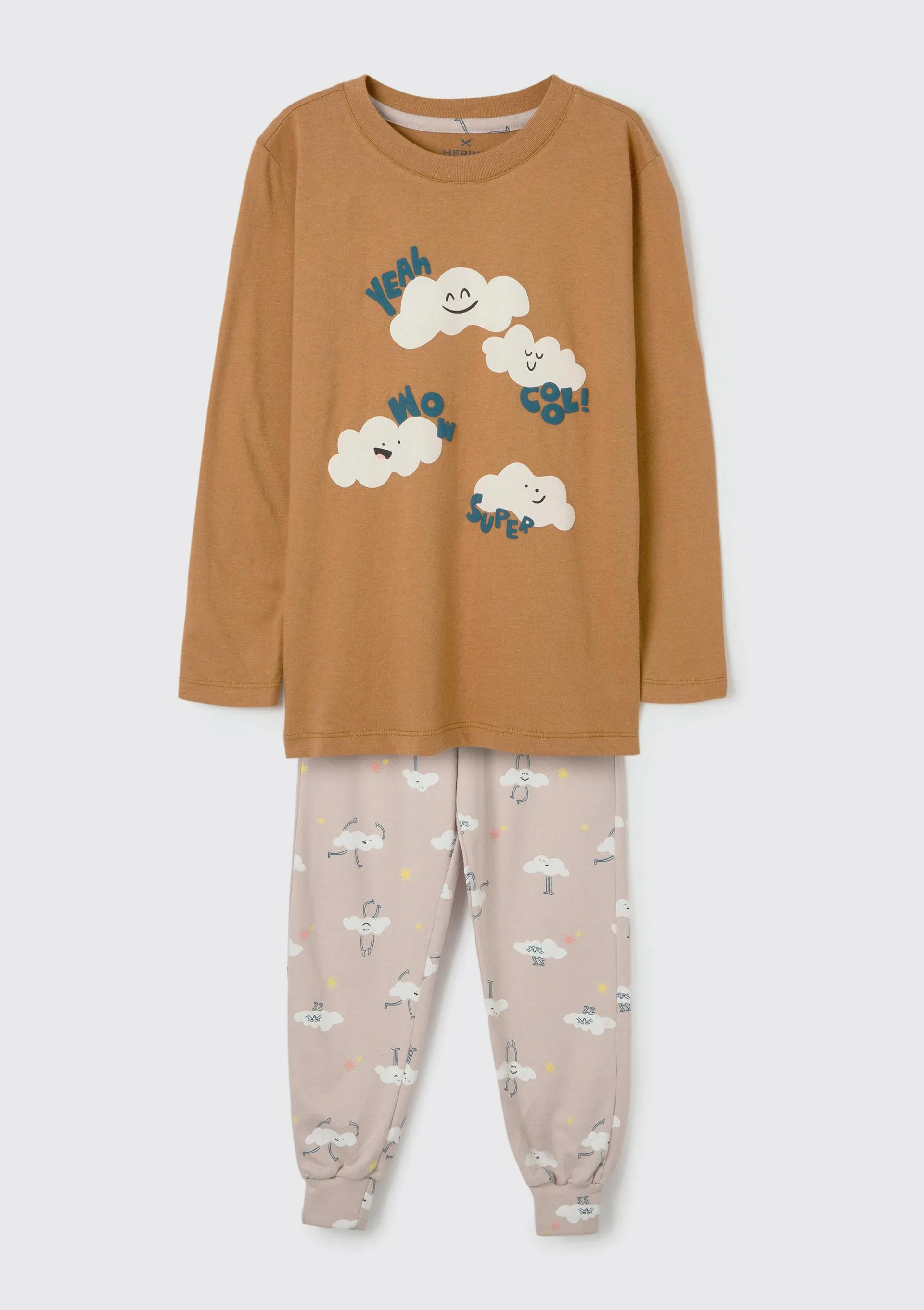 Pijama Infantil Menino Com Estampa - Marrom