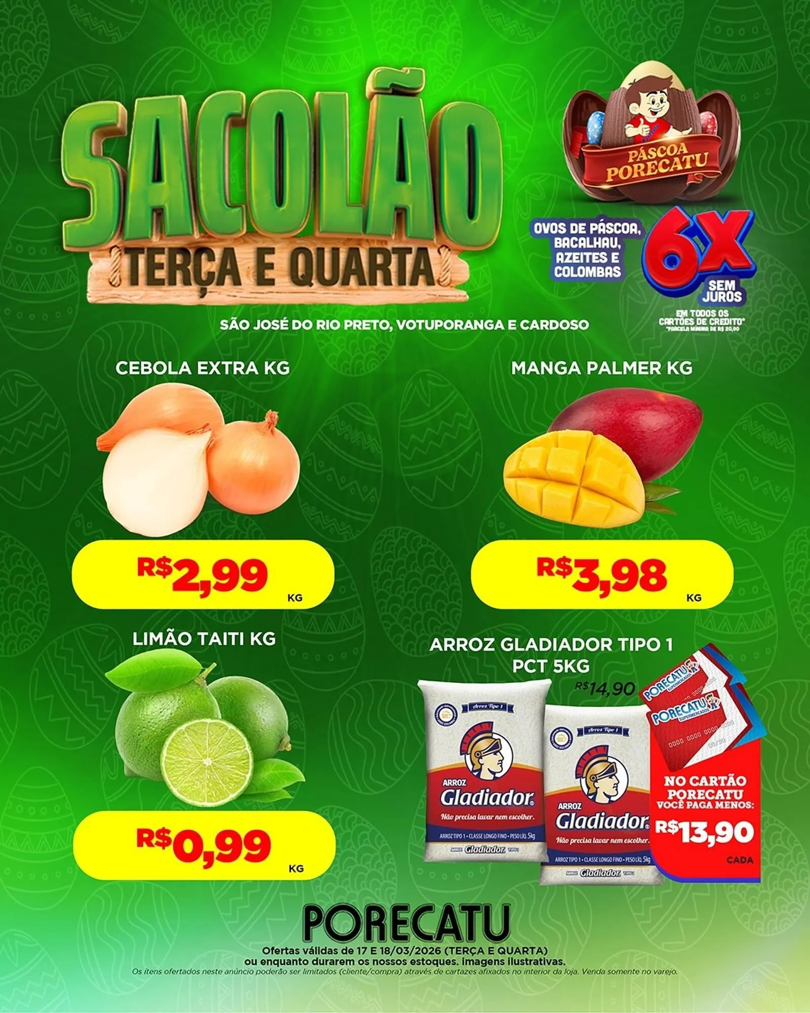 Encarte de Catálogo Supermercado Porecatu 17 de março até 18 de março 2026 - Pagina 1