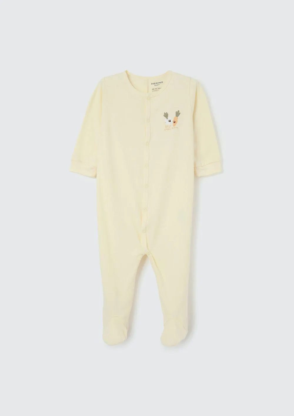 Macacão Pezinho Bebê Unissex Manga Longa - Amarelo