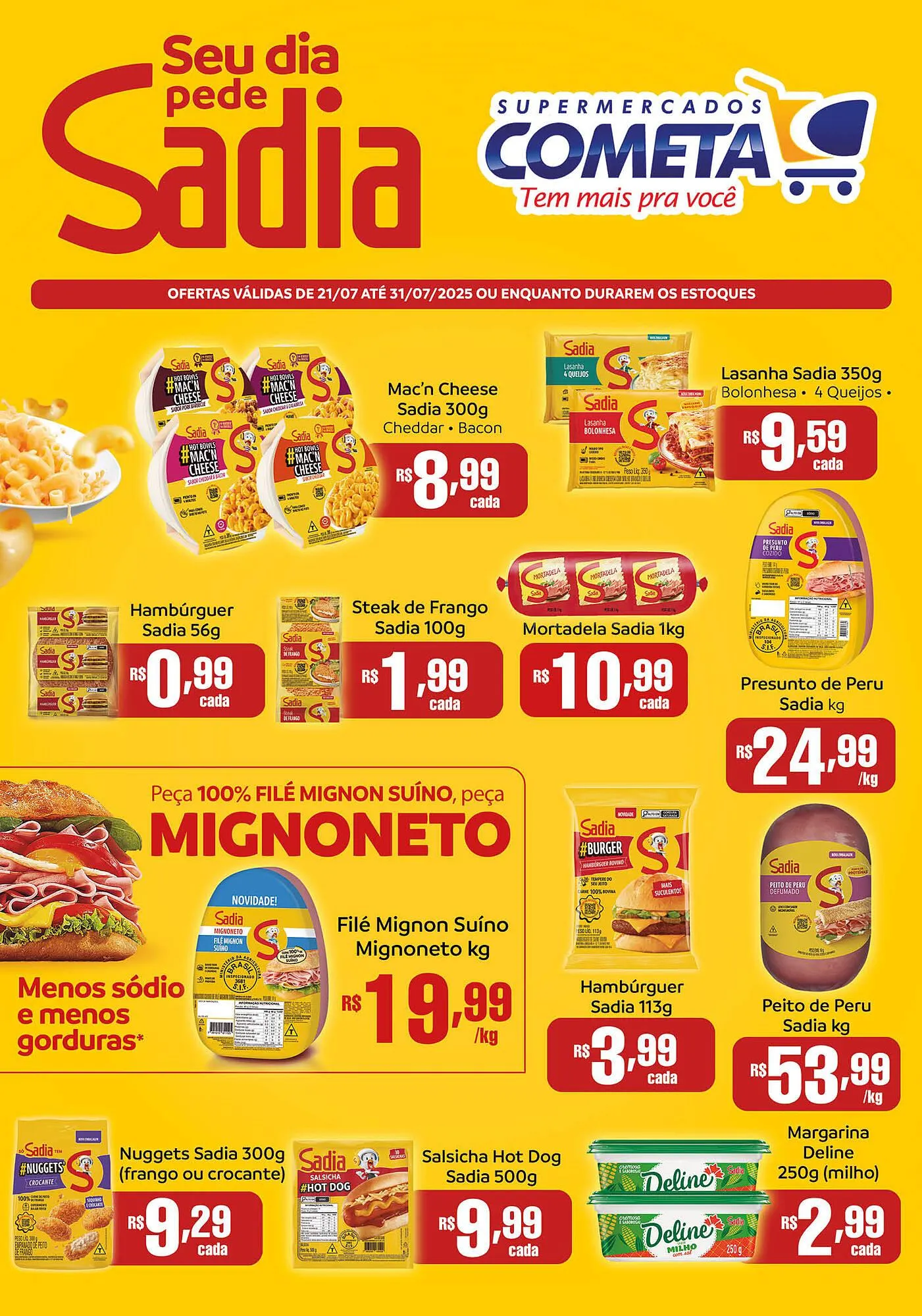 Encarte de Catálogo Cometa Supermercados 21 de julho até 31 de julho 2025 - Pagina 1