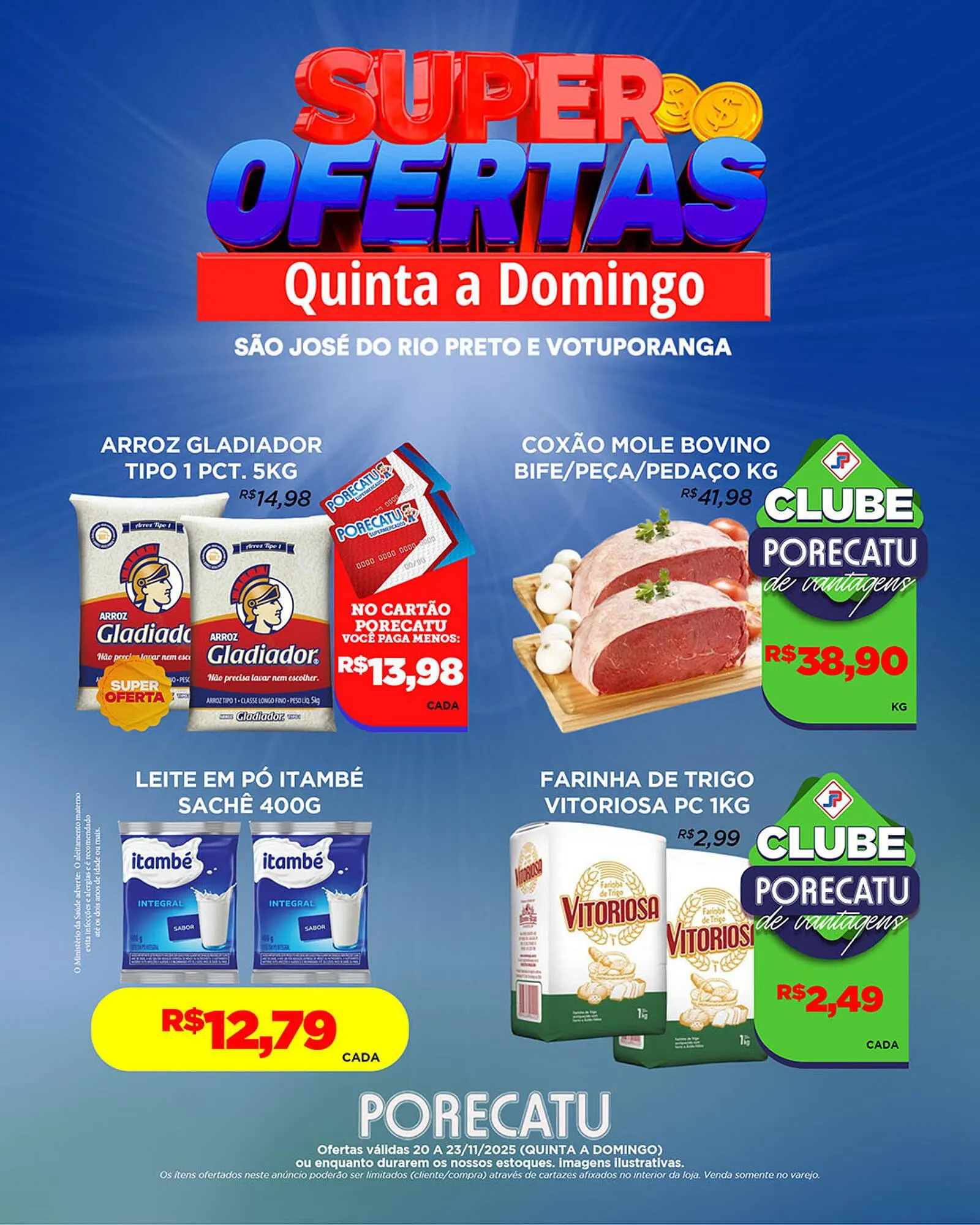Encarte de Catálogo Supermercado Porecatu 20 de novembro até 23 de novembro 2025 - Pagina 1