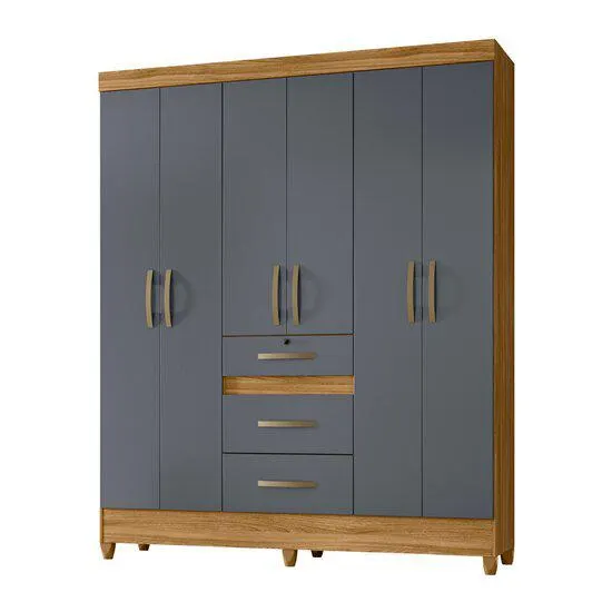 Guarda-Roupa / Roupeiro Itatiba Moval Móveis, 6 Portas, 3 Gavetas