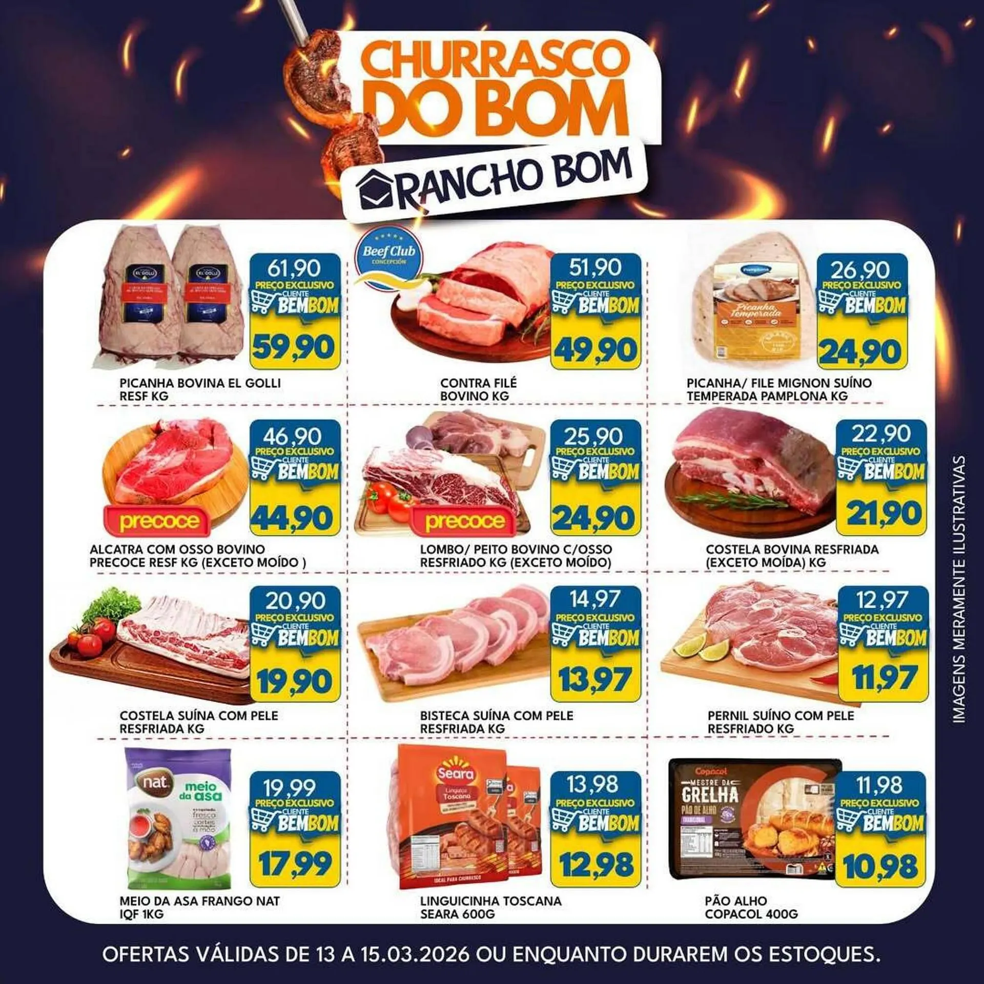 Encarte de Catálogo Rancho Bom Supermercados 13 de março até 15 de março 2026 - Pagina 1