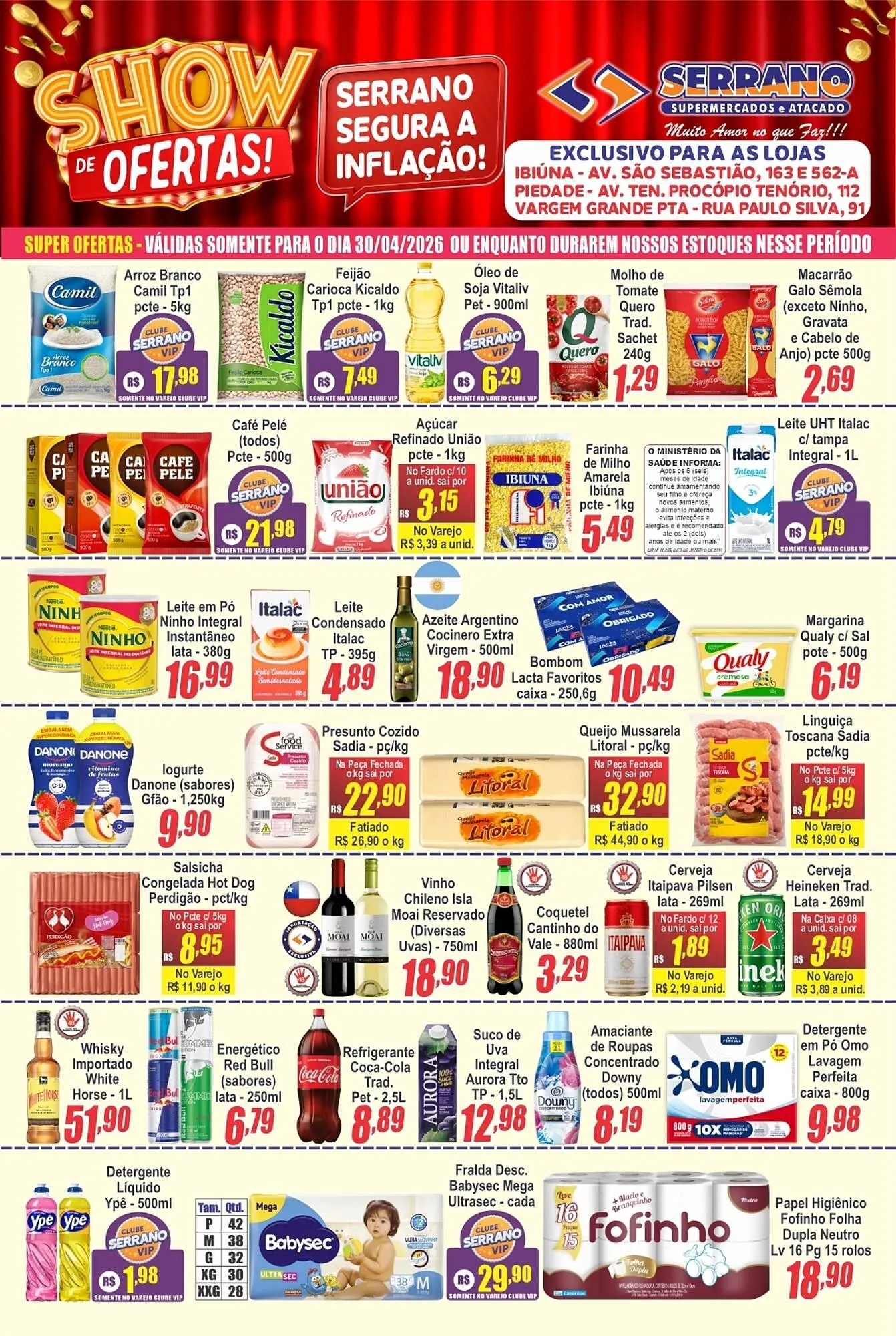 Encarte de Catálogo Serrano Supermercado 28 de abril até 5 de maio 2026 - Pagina 1