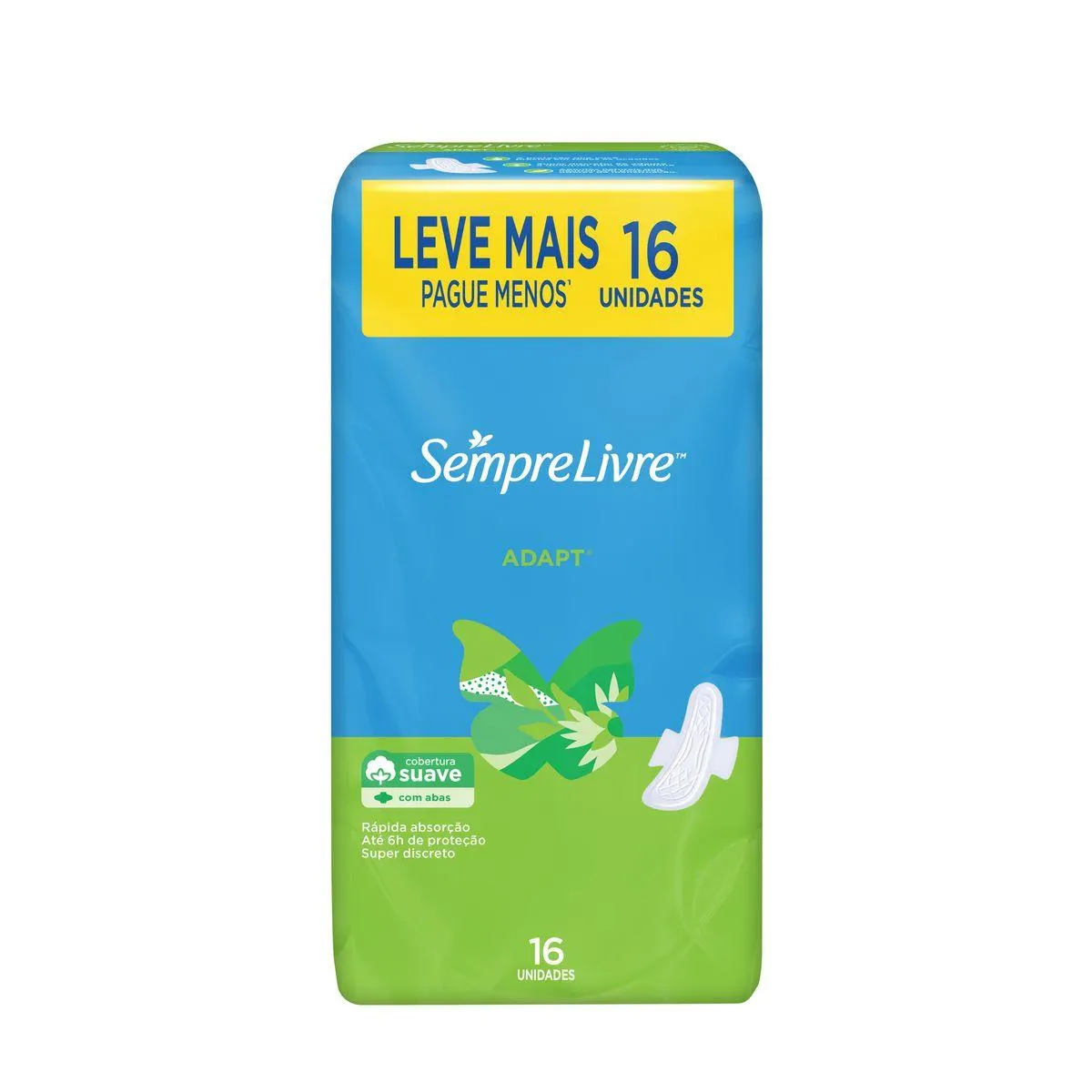 Absorvente Externo Sempre Livre Adapt Com Abas Suave, 16un