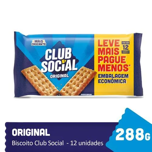 Biscoito Club Social Regular Original Embalagem Econômica 288G