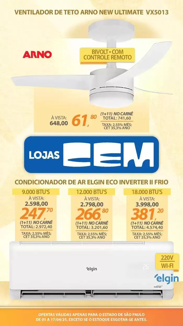 Encarte de Encarte Lojas Cem 3 de abril até 17 de abril 2025 - Pagina 124