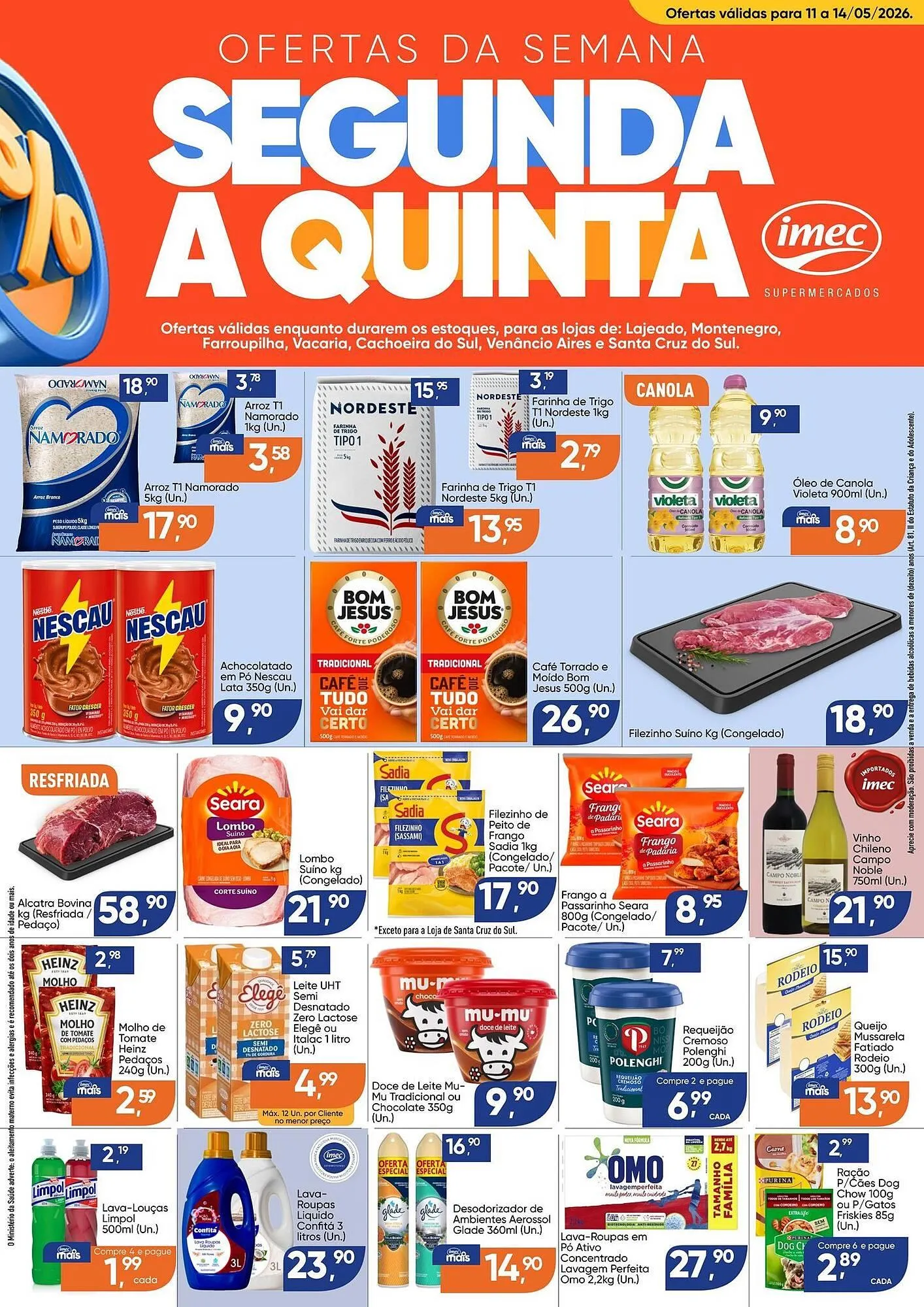 Encarte de Catálogo Imec Supermercados 11 de maio até 14 de maio 2026 - Pagina 1