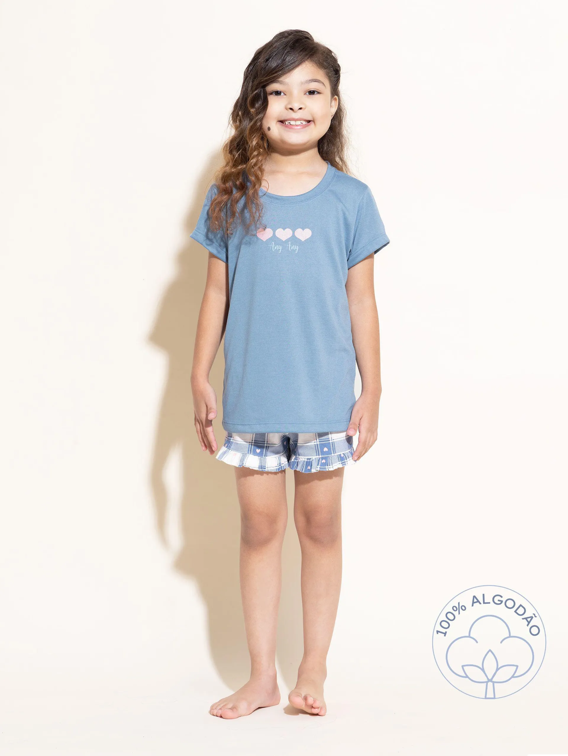 Short Doll Infantil Manga Curta Family Love