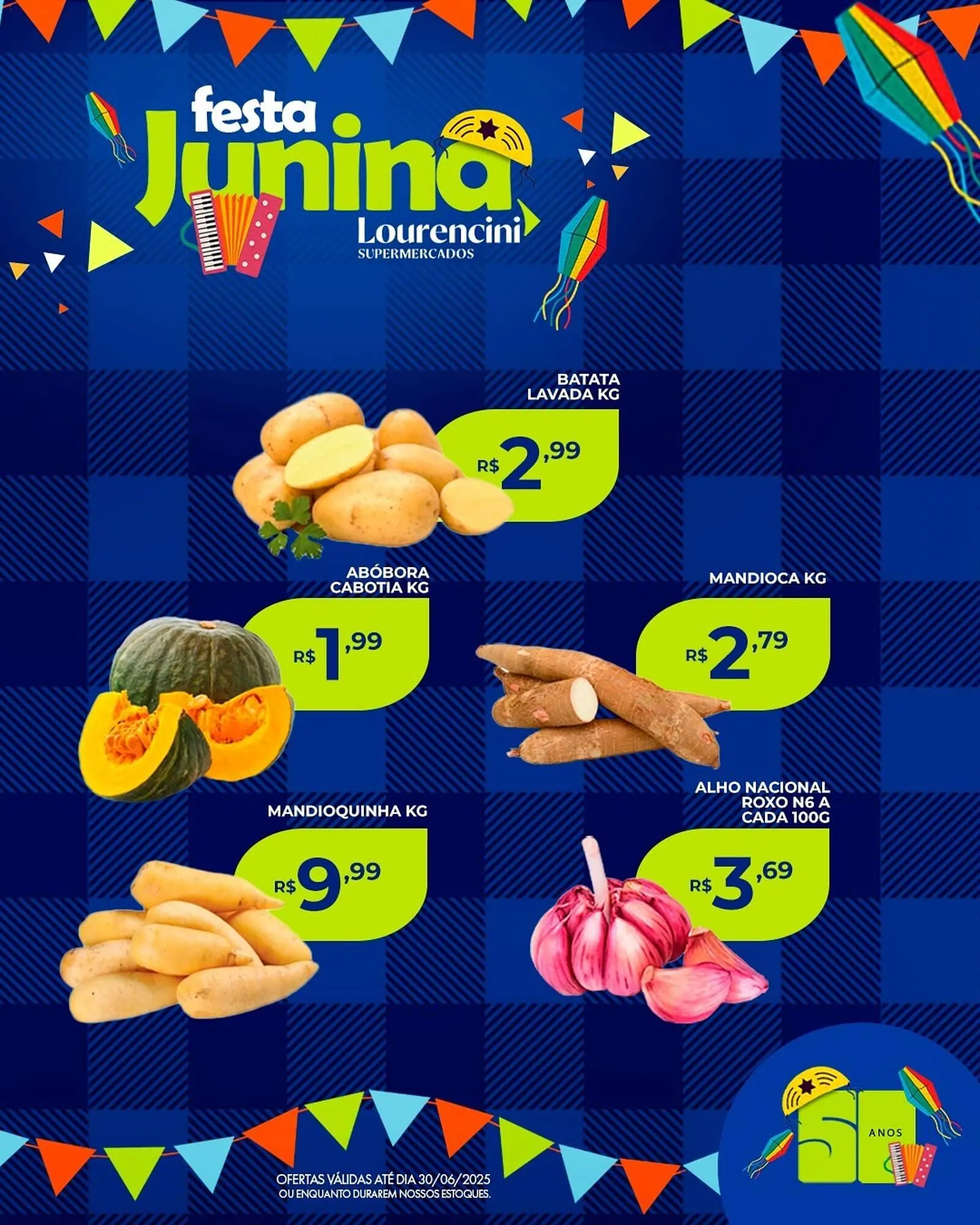 Encarte de Catálogo Lourencini Supermercados 27 de junho até 30 de junho 2025 - Pagina 1