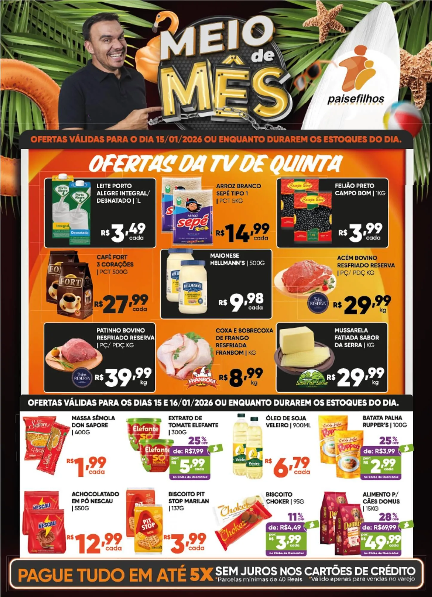 Encarte de Catálogo Pais e Filhos Supermercados 15 de janeiro até 16 de janeiro 2026 - Pagina 1