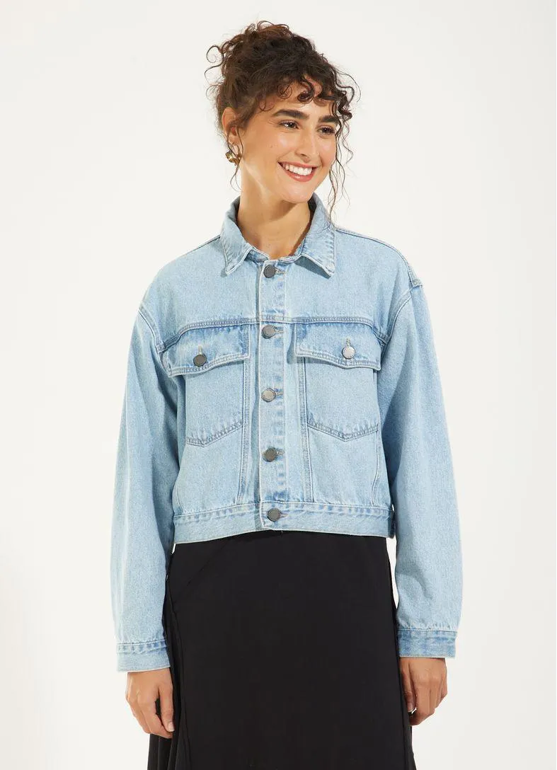 Jaqueta jeans basica jeans