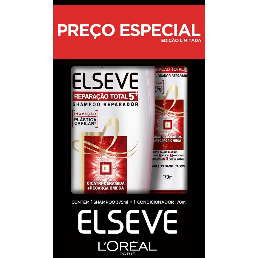 Shampoo 375ml E Condicionador 170ml Elseve Rt5