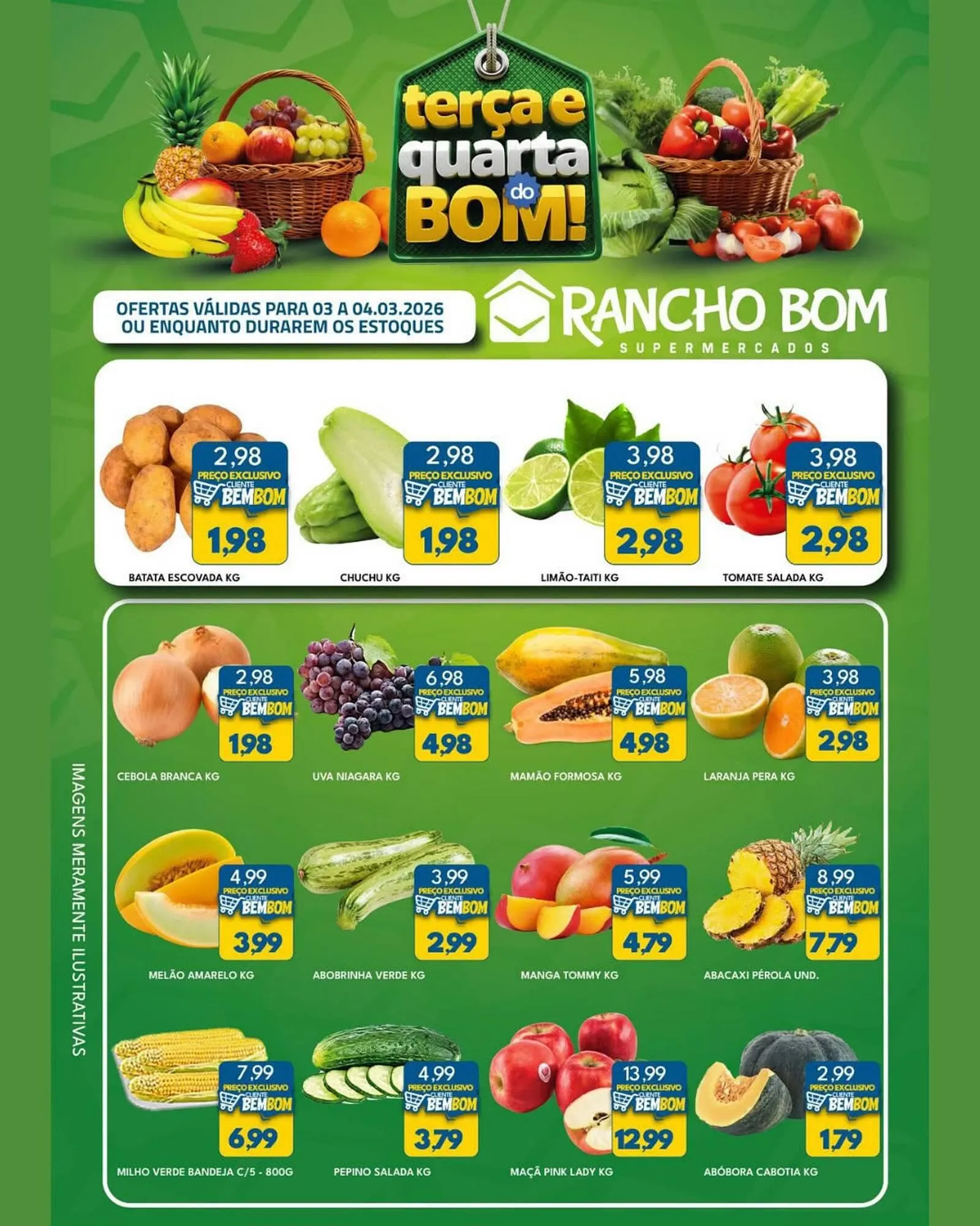 Encarte de Catálogo Rancho Bom Supermercados 3 de março até 4 de março 2026 - Pagina 1