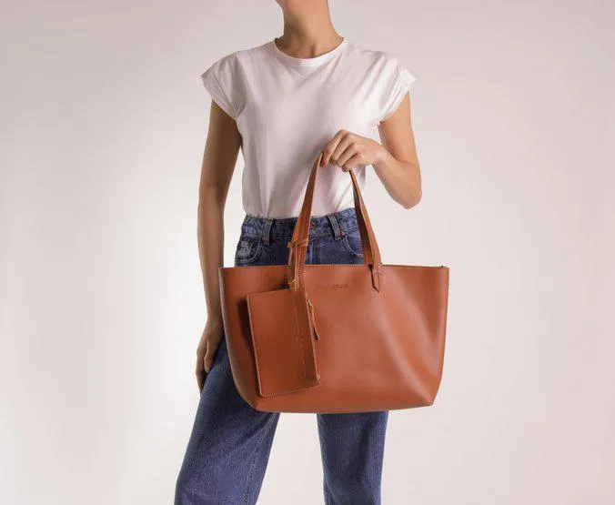 Bolsa Shopping Marrom Pouch Grande