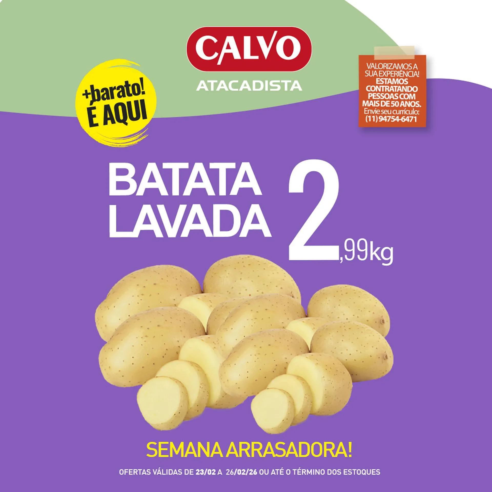 Encarte de Folheto Calvo Atacadista 25 de fevereiro até 26 de fevereiro 2026 - Pagina 1