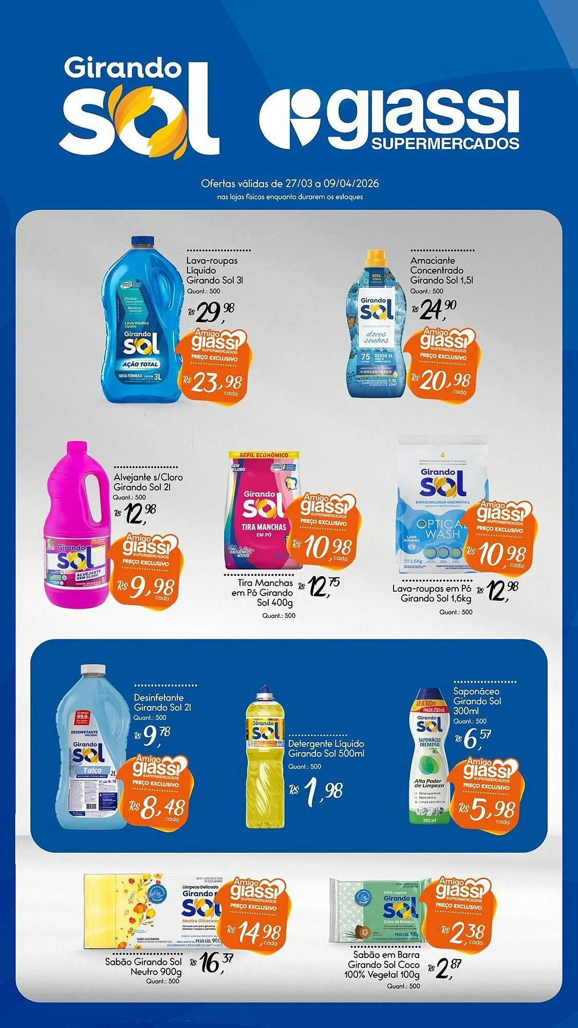 Encarte de Encarte Giassi Supermercados 27 de março até 9 de abril 2026 - Pagina 1