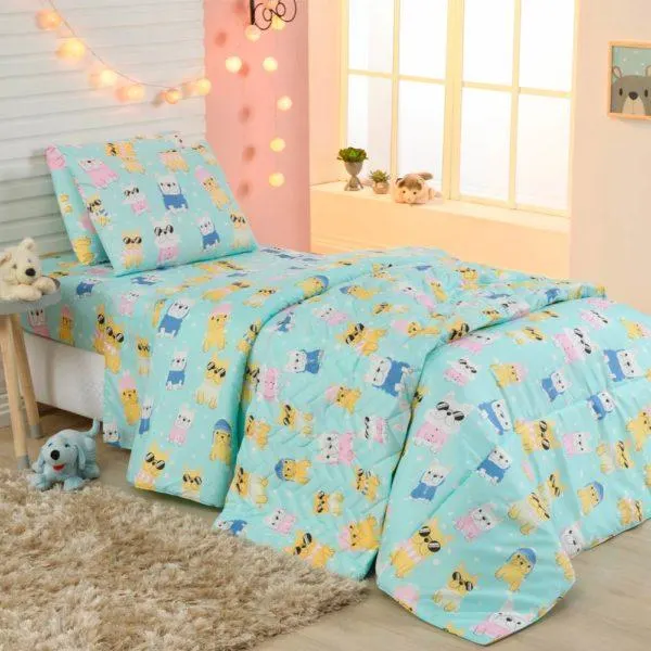 Cobre Leito Colcha Solteiro Avulso Dog Winter Vestcasa