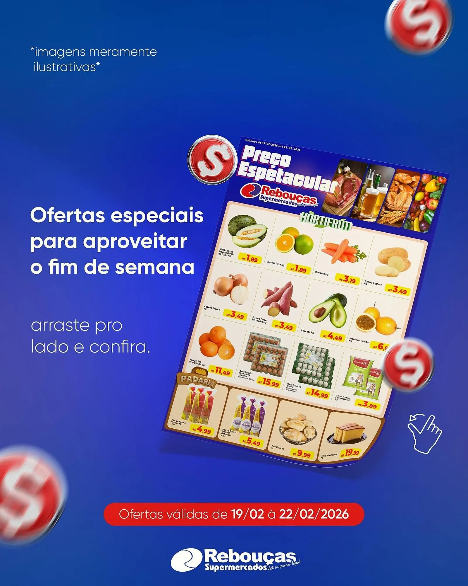 Encarte de Catálogo Rebouças Supermercados 19 de fevereiro até 22 de fevereiro 2026 - Pagina 1