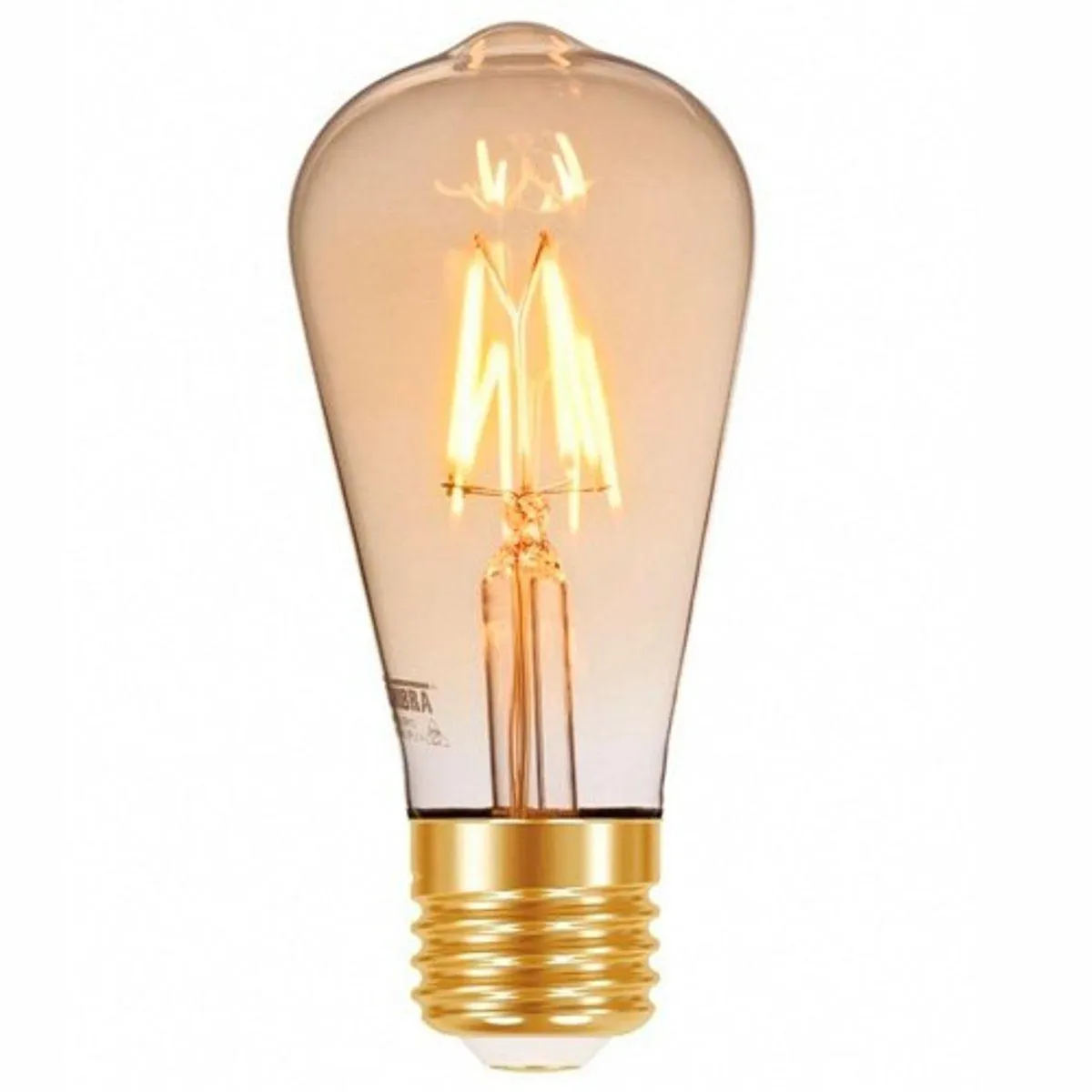 Lâmpada LED Filamento Taschibra E-27 4W 100V-240V ST64 3500K Dimerizável Luz Amarela - mbar (MP)