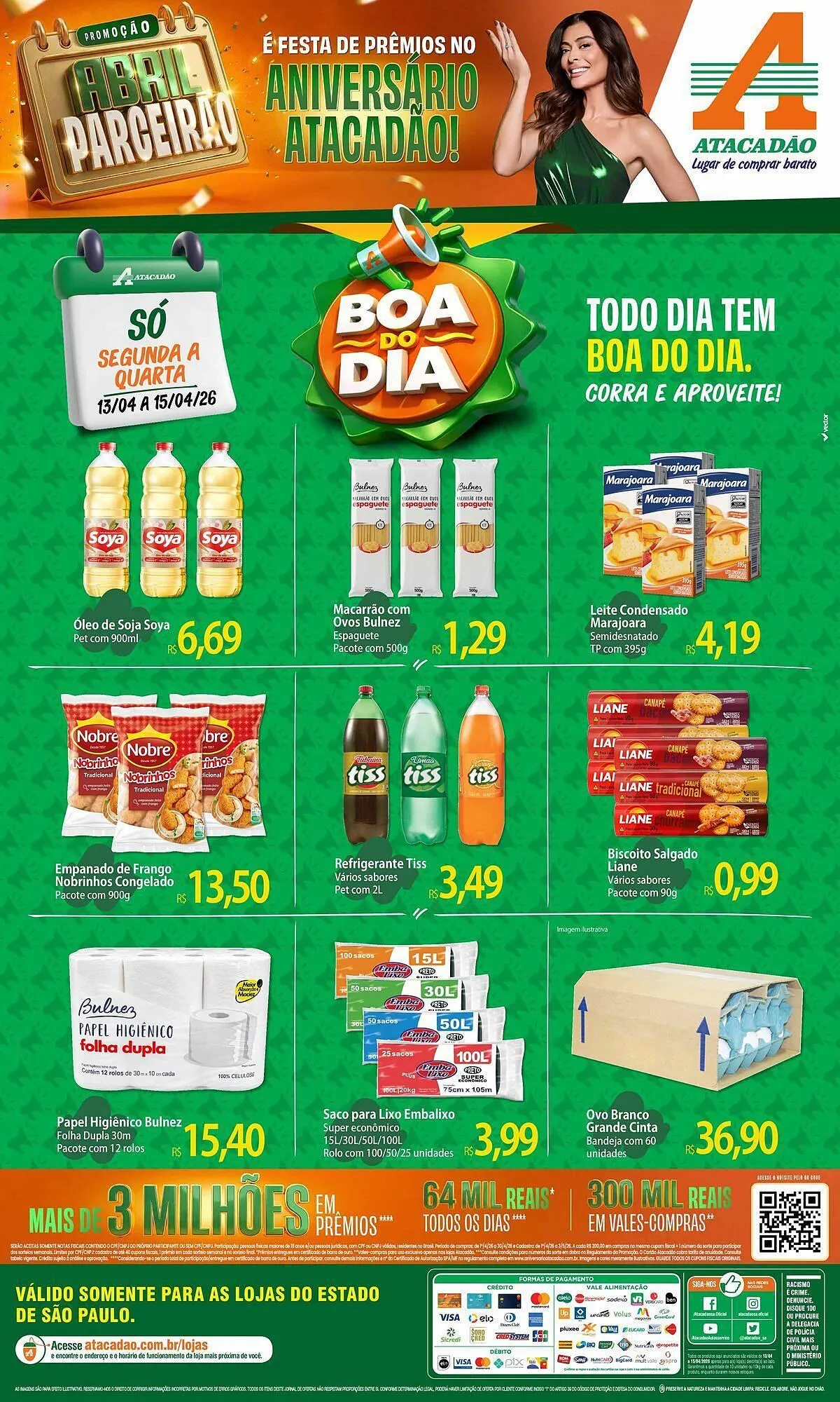Encarte de Folheto Atacadão 13 de abril até 15 de abril 2026 - Pagina 1