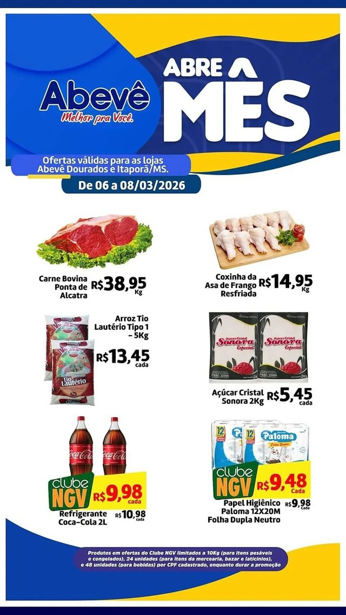 Encarte de Catálogo Abevê Supermercados 6 de março até 8 de março 2026 - Pagina 1