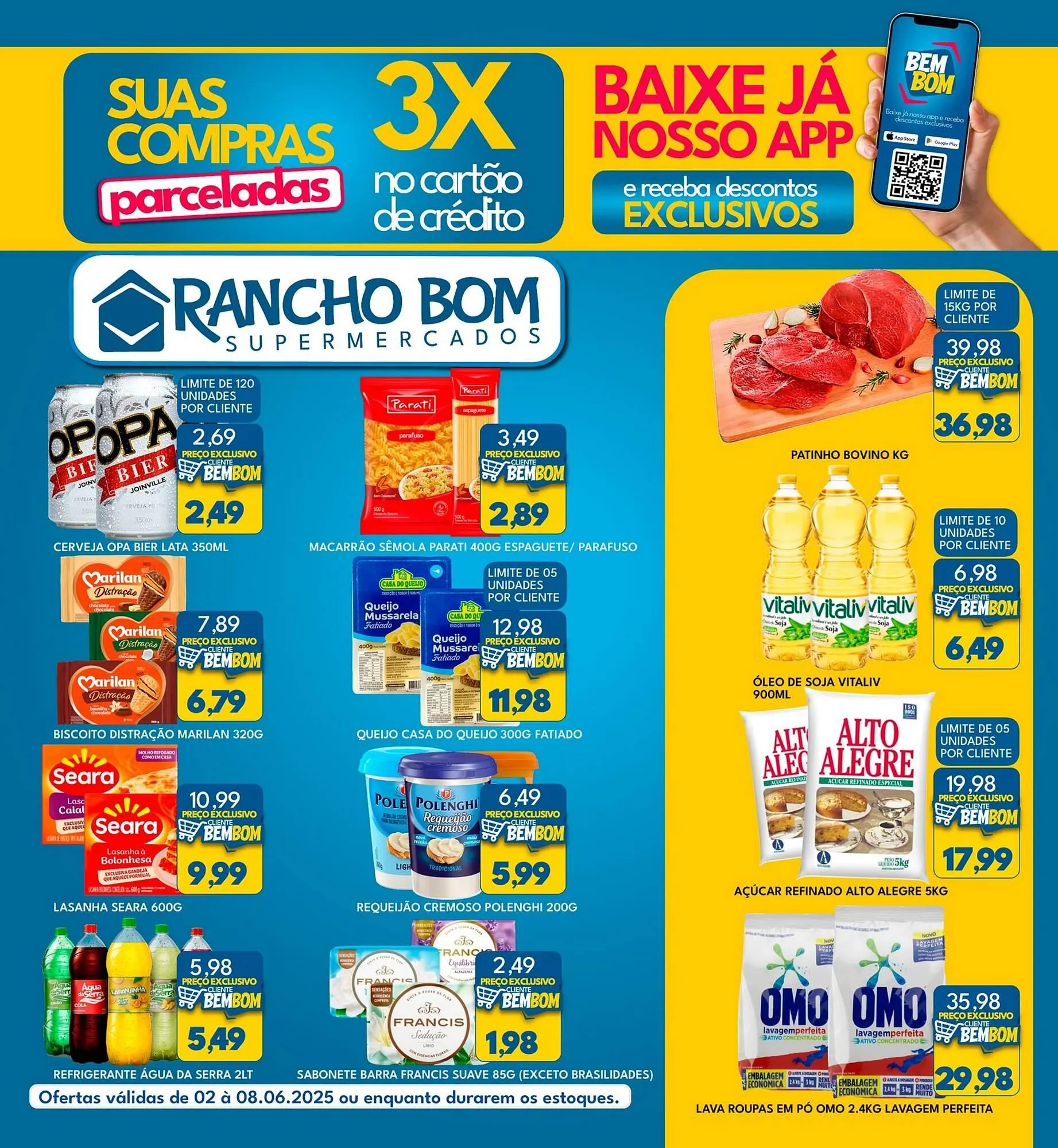 Encarte de Catálogo Rancho Bom Supermercados 2 de junho até 8 de junho 2025 - Pagina 1