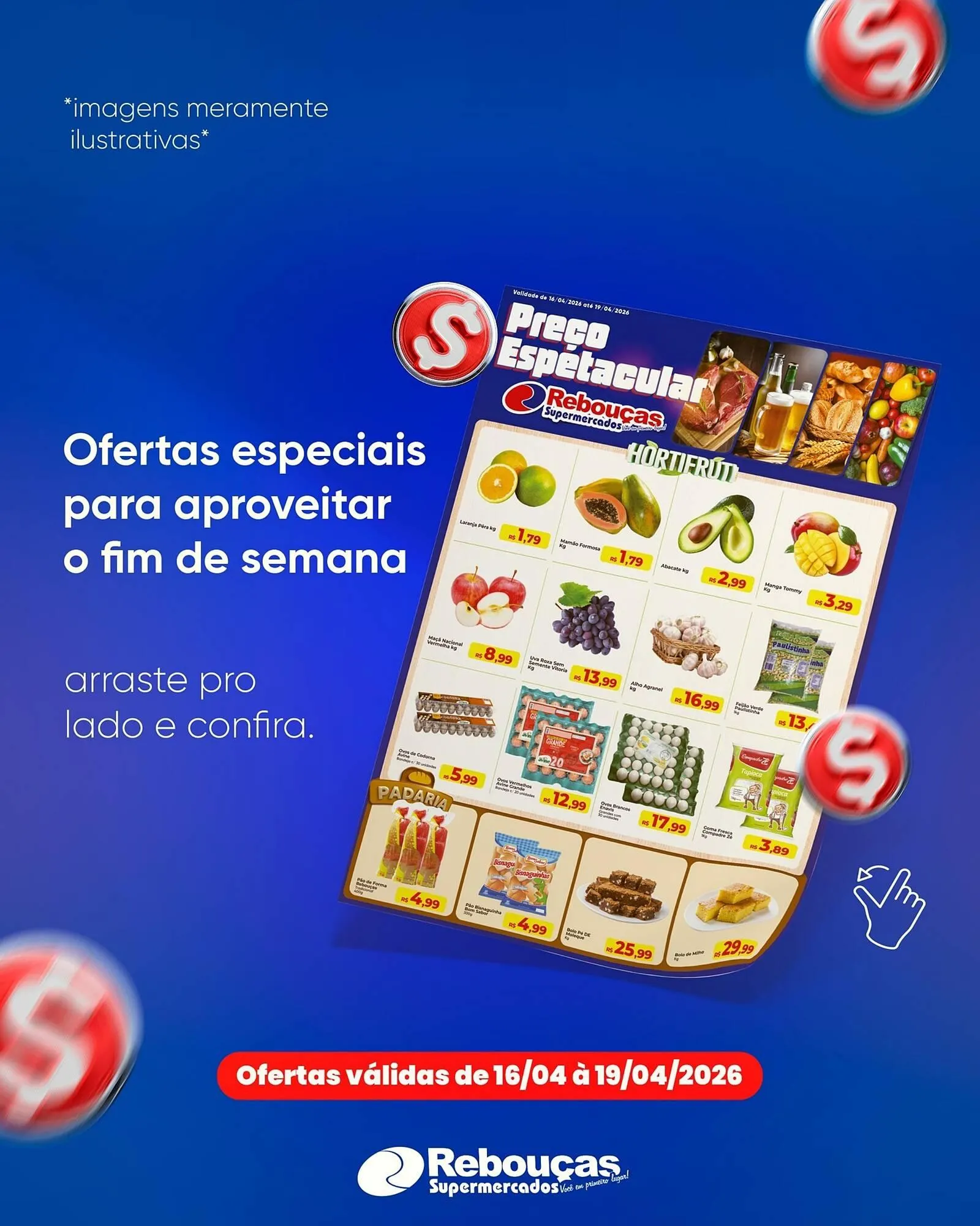 Encarte de Catálogo Rebouças Supermercados 16 de abril até 19 de abril 2026 - Pagina 1