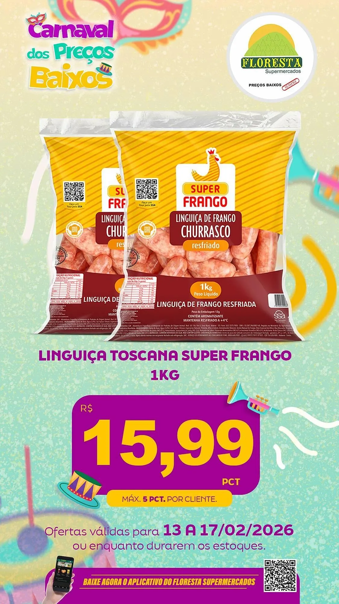 Encarte de Catálogo Floresta Supermercados 13 de fevereiro até 17 de fevereiro 2026 - Pagina 52