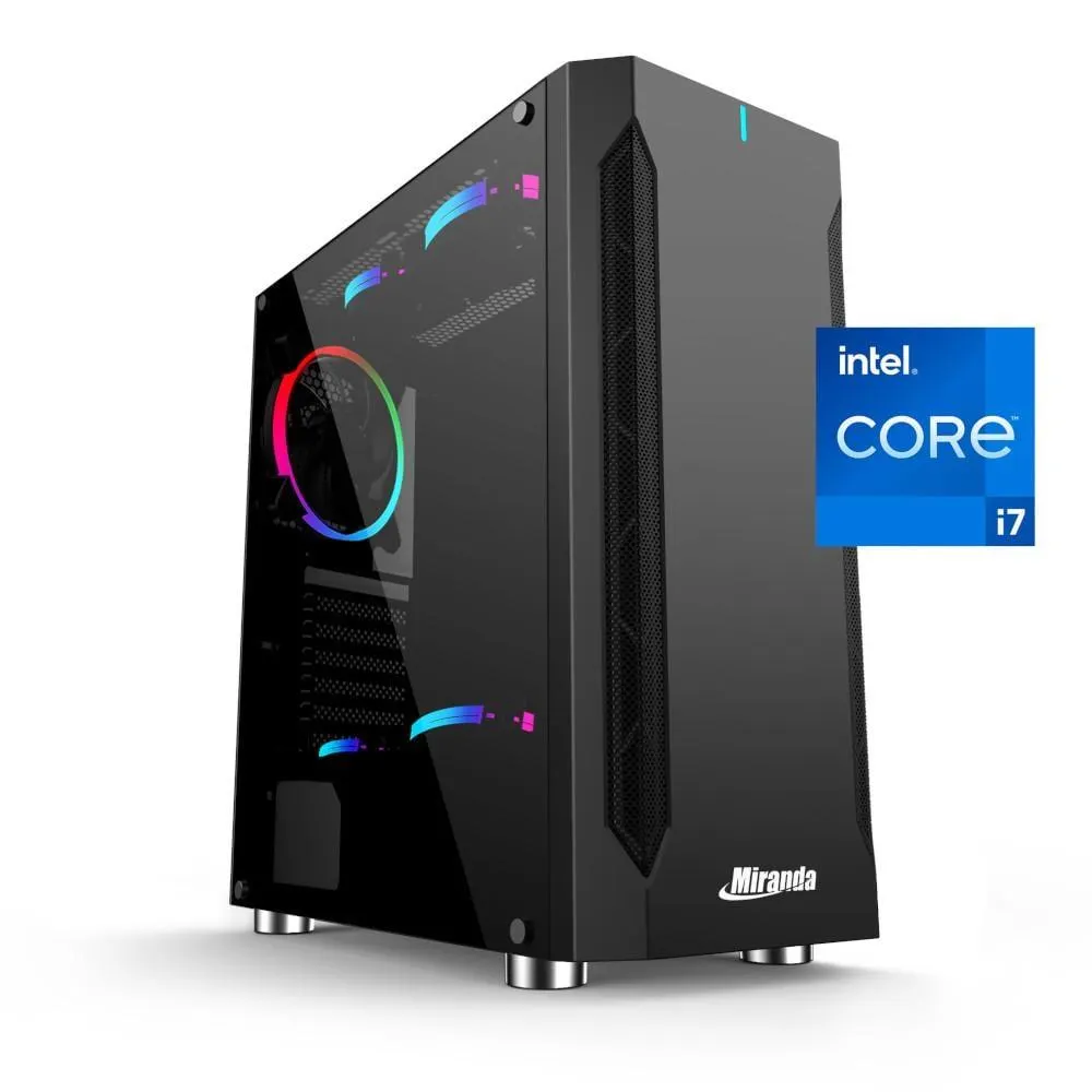 Computador Miranda Gamer Core i7-12700, Memória 16GB DDR4, SSD 512GB NVMe, Fonte 500W 80 Plus, Linux, LOGIN