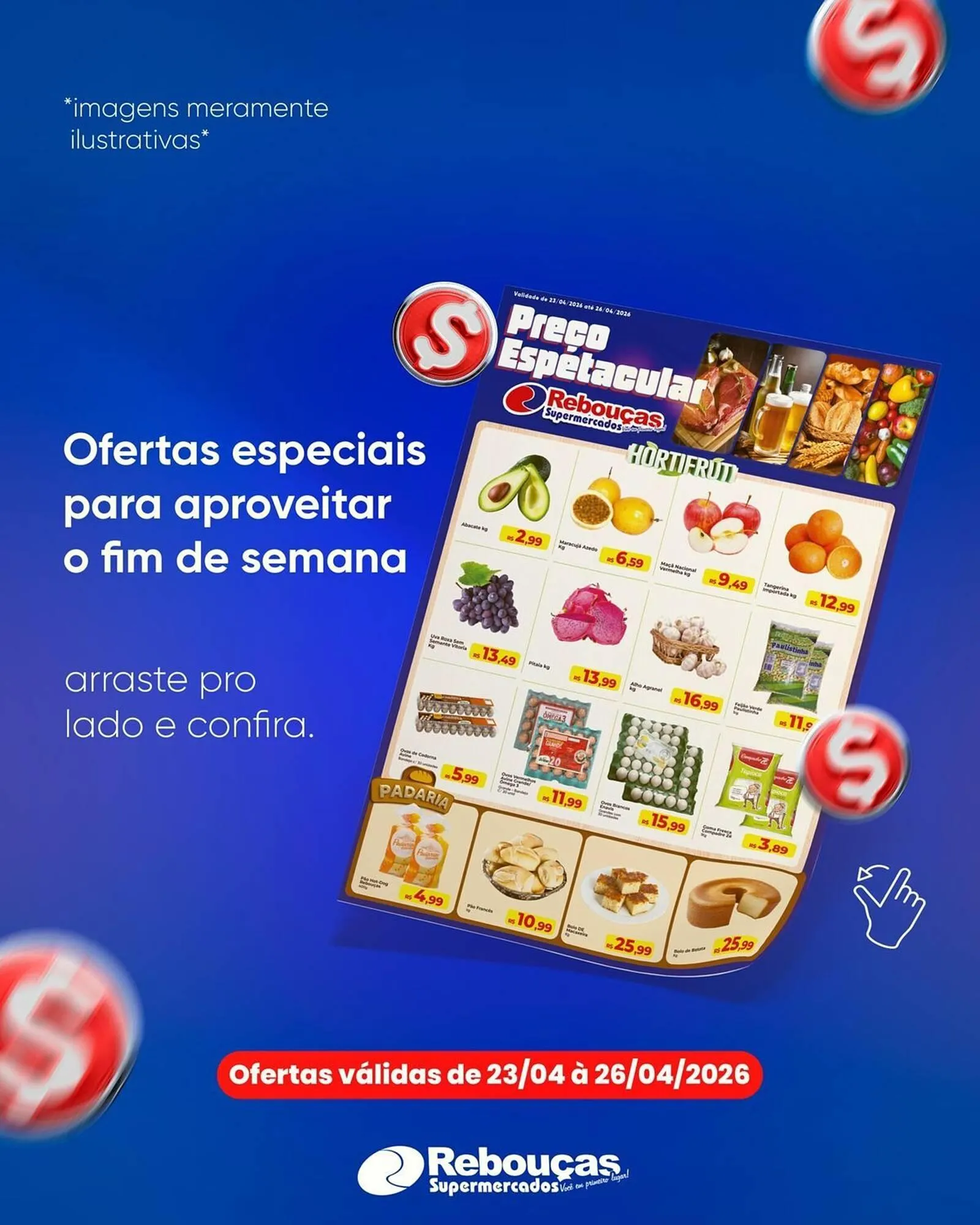 Encarte de Catálogo Rebouças Supermercados 23 de abril até 26 de abril 2026 - Pagina 1