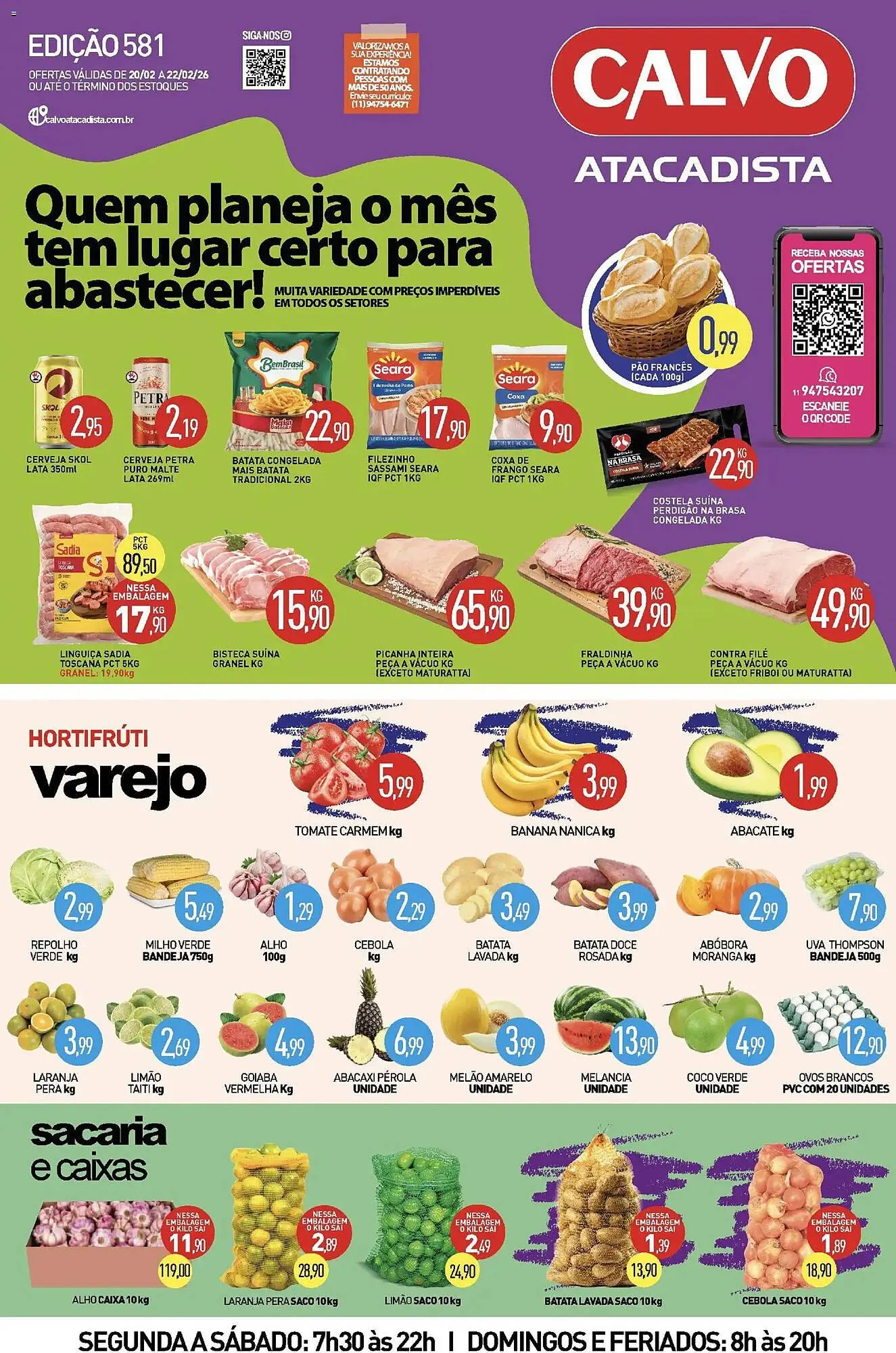 Encarte de Folheto Calvo Atacadista 20 de fevereiro até 22 de fevereiro 2026 - Pagina 1