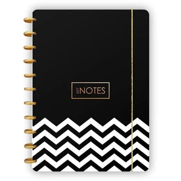 Caderno de disco com 80 folhas G, 210 x 290mm, Preto, Zig zag, 3202, Abyara - PT 1 UN