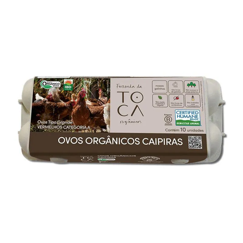 Ovo Vermelho Orgânico Fazenda Toca Com 10
