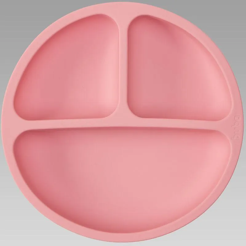Prato Com Ventosa em Silicone Rosa - 15631