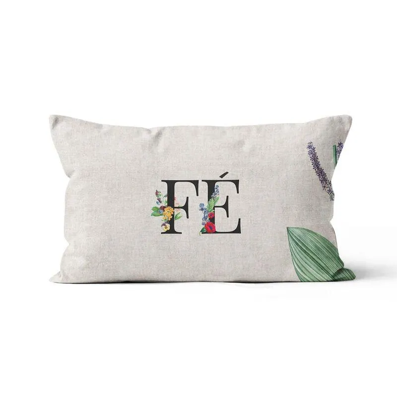 Capa Almofada Oblong Microfibra Fé 30x50cm - Tuti Gottô