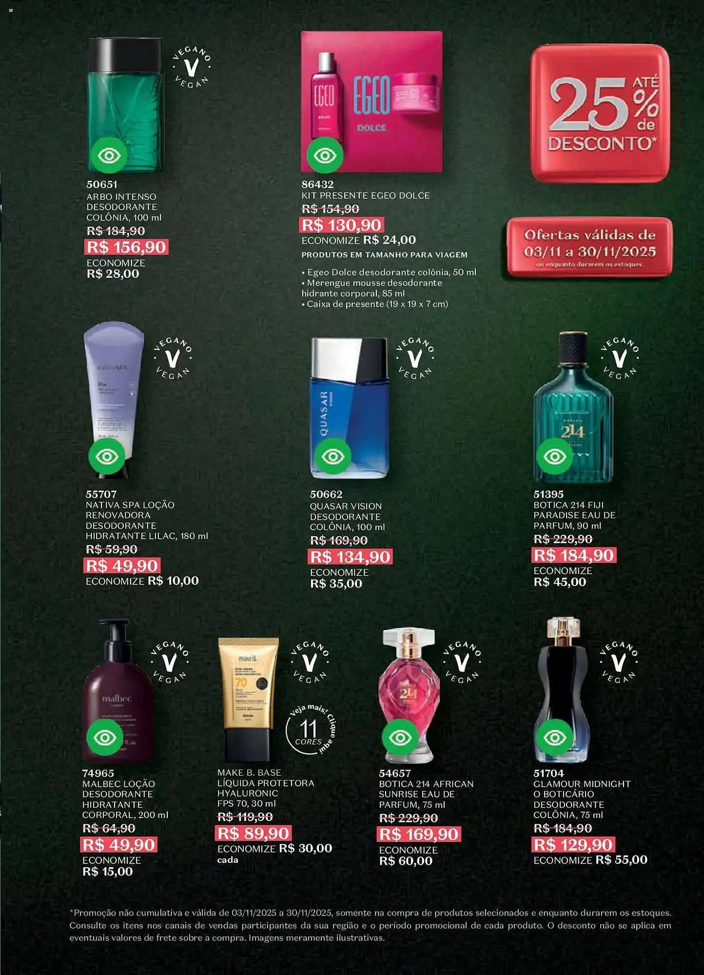 Encarte de Catálogo O Boticário 3 de novembro até 30 de novembro 2025 - Pagina 206