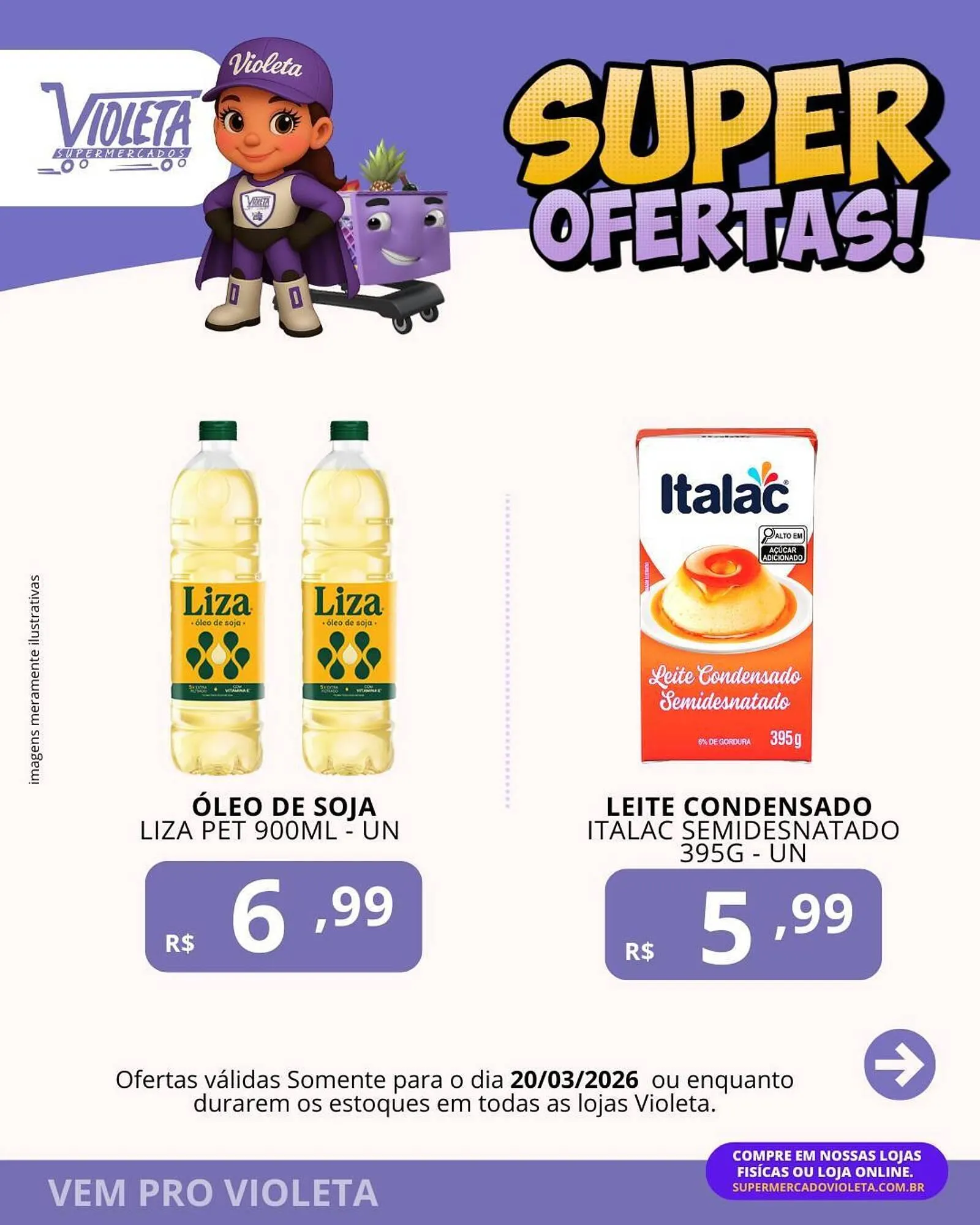 Encarte de Catálogo Violeta Supermercados 19 de março até 20 de março 2026 - Pagina 1