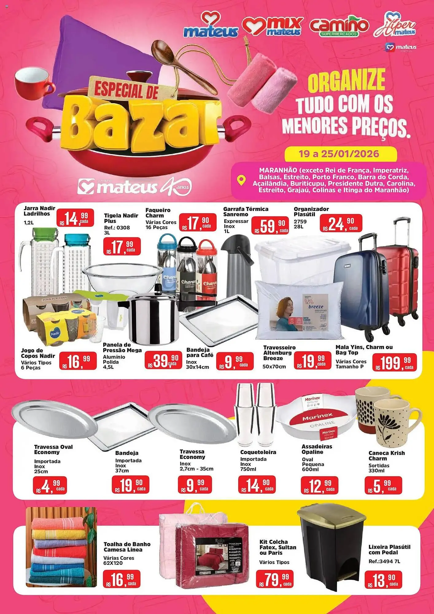 Encarte de Catálogo Supermercados Mateus 19 de janeiro até 25 de janeiro 2026 - Pagina 1