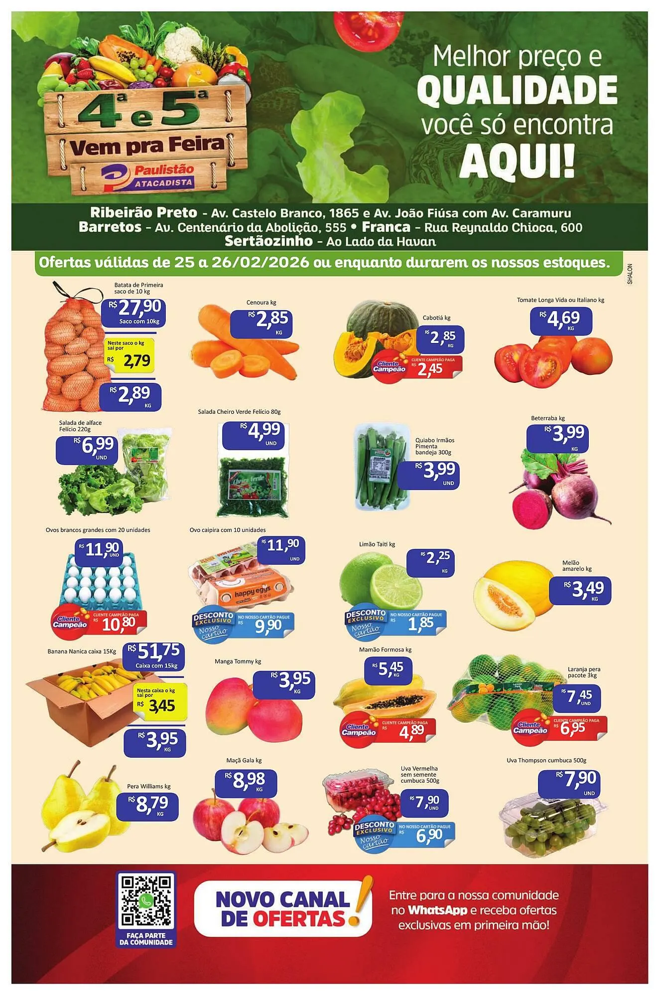 Encarte de Catálogo Paulistão Supermercados 25 de fevereiro até 26 de fevereiro 2026 - Pagina 1